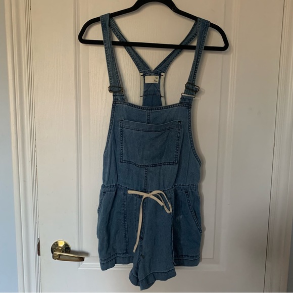 TNA Women’s Denim Drawstring Overalls - Picture 2 of 4